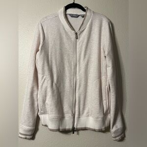 Lands' End Cream Ribbed Sweater (Size Medium)